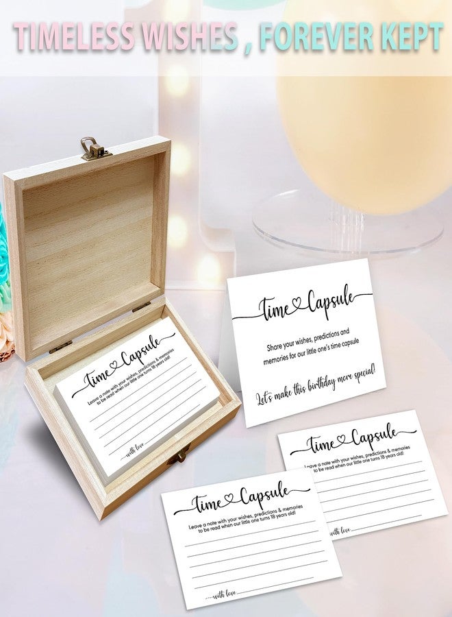 Crocothemis Time Capsule Box 1st Birthday, Baby Time Capsule Box for First Birthday Party Games, Set of 50 Wishes Card Gifts Keepaske Decorations for Baby(Minimalism) -A01 - Image 3
